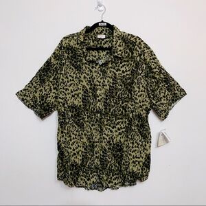 LuLaRoe Michael Leopard Print Button Up Shirt 3XL NWT Mens